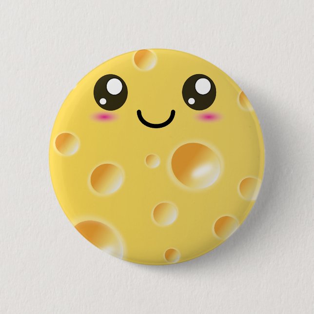 Macaron Rond 5 Cm Fromage heureux mignon de Kawaii (Devant)