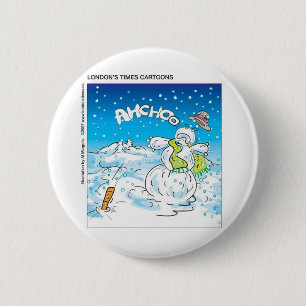 Macaron Rond 5 Cm Frosty Combatte la Grippe Cadeaux et T-shirts drôl