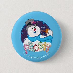 Macaron Rond 5 Cm Frosty the Snowman™   Nom du Sucre de canne coloré