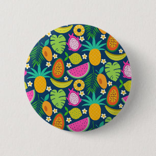 Macaron Rond 5 Cm Fruit exotique tropical Ananas Banane Pitaya