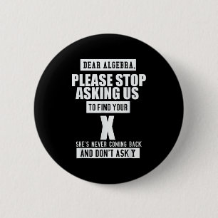 Macaron Rond 5 Cm Ft designs Chère algèbre - Drôle Sloga Mathématiqu