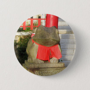 Macaron Rond 5 Cm Fuku Kaeru 福 か え る Fortune Frog avec Red Yodarekak