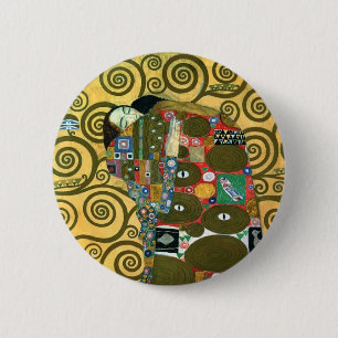 Macaron Rond 5 Cm Fulfillment aka The Embrace par Gustav Klimt
