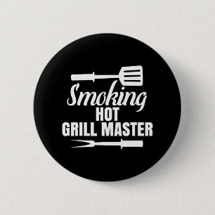 Macaron Rond 5 Cm Fumer Grill Chaud Master Barbecue King Queen Of Th