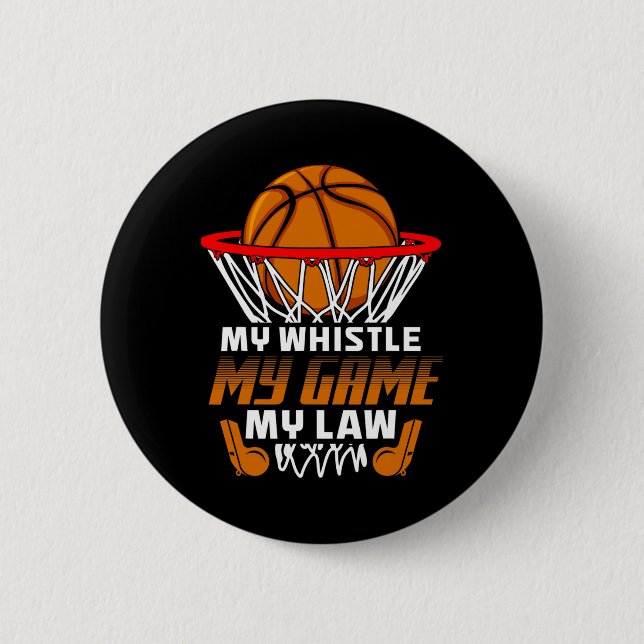 Macaron Rond 5 Cm Fun Basketball Citations de référence Gift I Hoops (Devant)