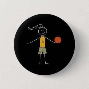 Macaron Rond 5 Cm Fun Bysketbyll Girls Bysketbyll Joueur