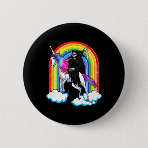 Macaron Rond 5 Cm Fun Grim Reaper Monter Une Unicorne Décès Unicorn