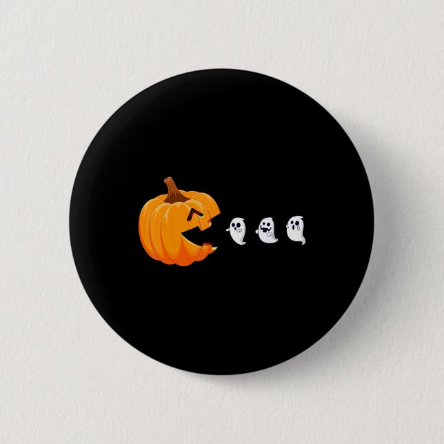Macaron Rond 5 Cm Fun Halloween Citrouille Ghosts Costume d'Hallowee (Devant)