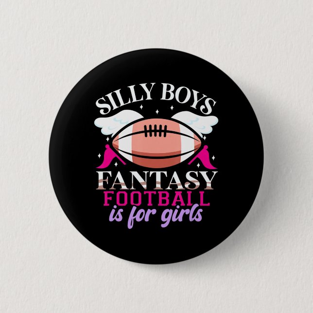 Macaron Rond 5 Cm Fun Imaginaire Football est pour filles femmes (Devant)