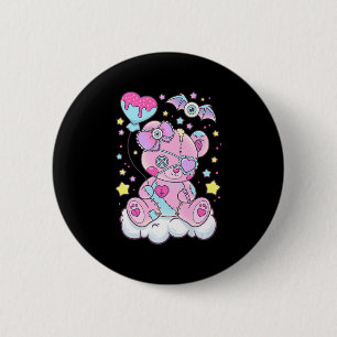 Macaron Rond 5 Cm Fun Kawaii Pastel Goth mignonne Ours Déplaisant An