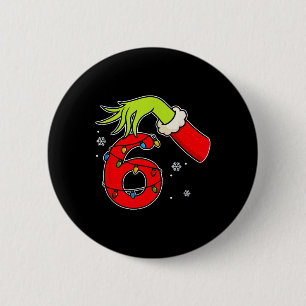 Macaron Rond 5 Cm Fun numéro 6 Noël 67 Six Sept Mème Xmas Hommes