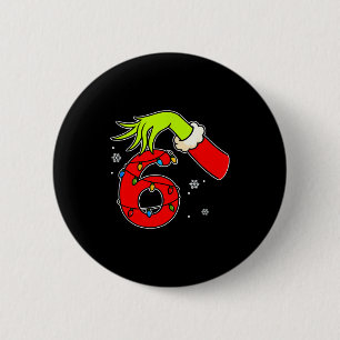 Macaron Rond 5 Cm Fun numéro 6 Noël 67 Six Sept Mème Xmas Hommes