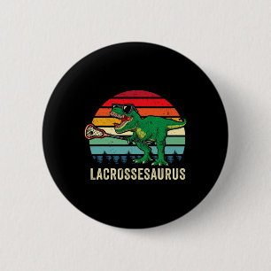 Macaron Rond 5 Cm Fun T Rex Lacrosse Dinosaure Lax Garçons Équipe de