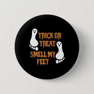 Macaron Rond 5 Cm Fun Trick ou Treat odore mes pieds Halloween