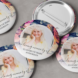 Macaron Rond 5 Cm Funérailles En Mémoire Amoureuse Moody Photo Flora