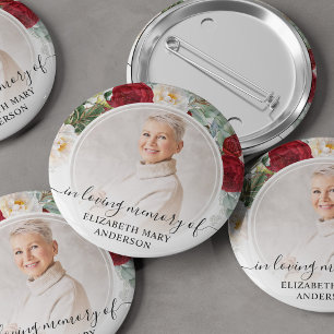 Macaron Rond 5 Cm Funérailles En Mémoire Amoureuse Roses Rouges Ph