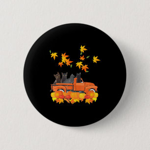 Macaron Rond 5 Cm Funky Black Cats Camion Automne Citrouille Maple L