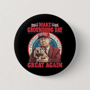 Macaron Rond 5 Cm Funky Cool Trump Groundhog Make Groundhog Day Grea
