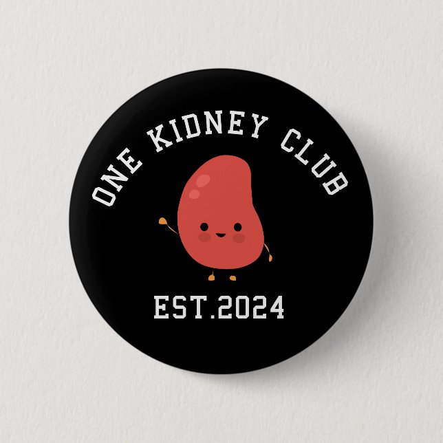 Macaron Rond 5 Cm Funky Kidney Transplant One Kidney Club (Devant)