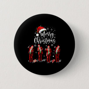 Macaron Rond 5 Cm Funky Trump Dance Santa Claus Joyeux Noël