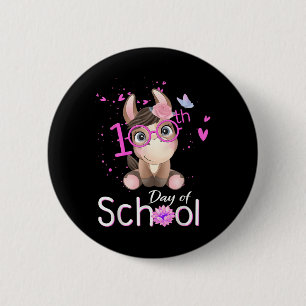 Macaron Rond 5 Cm Funny 100 Jours D'École Chemise Cheval 100E Jour D