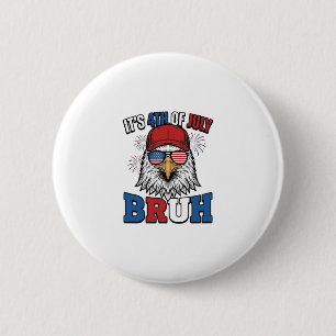 Macaron Rond 5 Cm Funny 4th of July Eagle Bruh Maillot Patriotique C