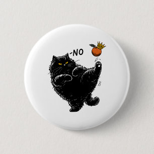 Macaron Rond 5 Cm Funny Angry Black Cat That's No Kings In America K