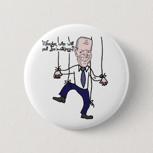 Macaron Rond 5 Cm Funny Anti Joe Biden Puppet Political Cartoon