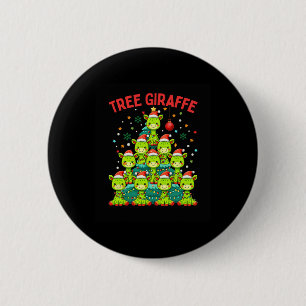 Macaron Rond 5 Cm Funny Arbre de Noël Giraffe Giraffes de vacances S