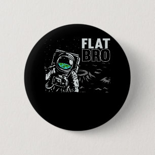 Macaron Rond 5 Cm Funny Astronaut Flat Earth Conspiration Théorie Hu