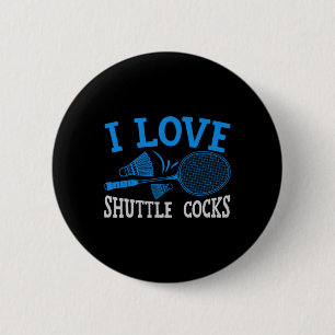 Macaron Rond 5 Cm Funny Badminton Humour Smash Shuttle Birdie Sport 