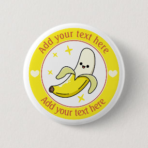 Macaron Rond 5 Cm Funny Banana personnalisée