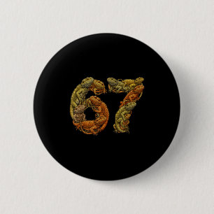 Macaron Rond 5 Cm Funny Bearded Dragon 6 7 Mème Six Sept Beardzilla