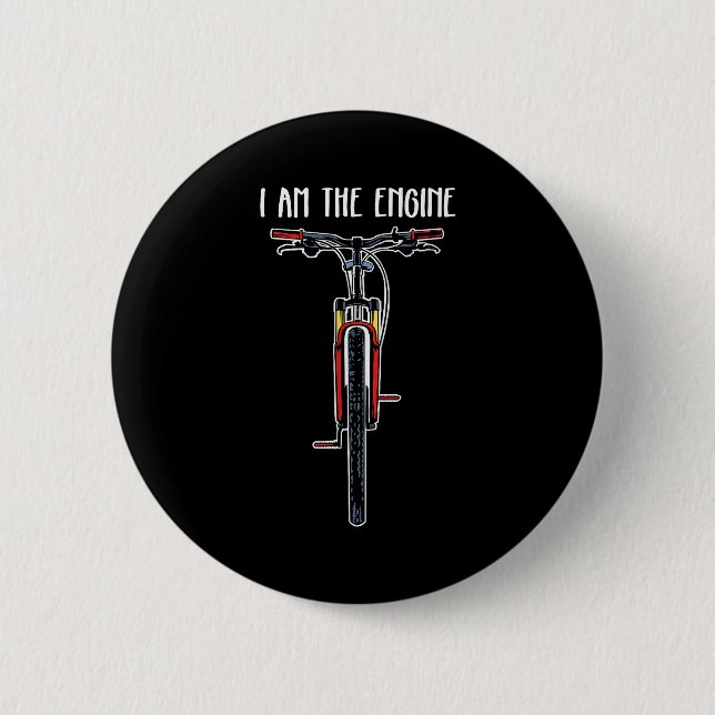 Macaron Rond 5 Cm Funny Bicycle I Am The Engine  (Devant)