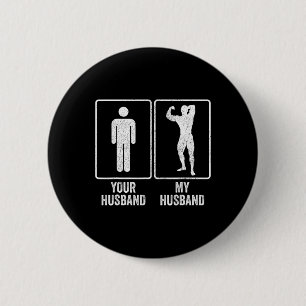 Macaron Rond 5 Cm Funny Bodybuilder Bodybuilding Mari Relation