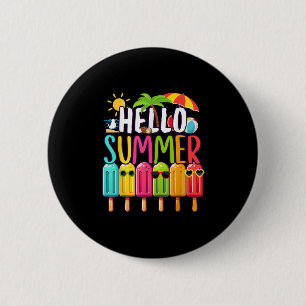 Macaron Rond 5 Cm Funny Bonjour vacances été Popsicle Ice Lolly Ice