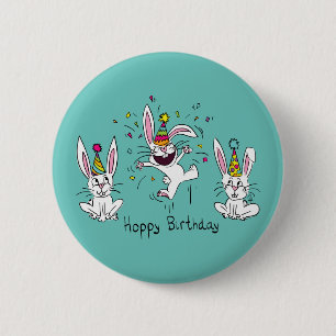 Macaron Rond 5 Cm Funny Bunny Enfants d'anniversaire