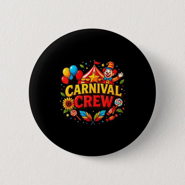 Macaron Rond 5 Cm Funny Carnival Crew Circus Party Staff Costume Pri (Devant)