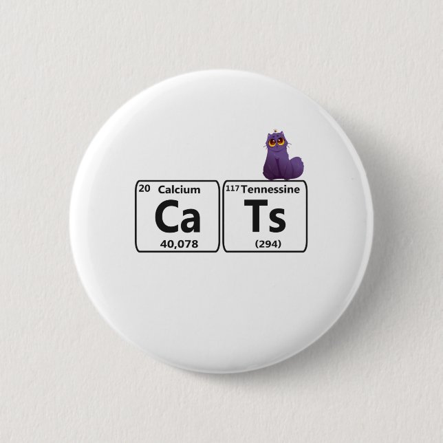 Macaron Rond 5 Cm Funny Cats Periodic Table Elements Funny Science T (Devant)