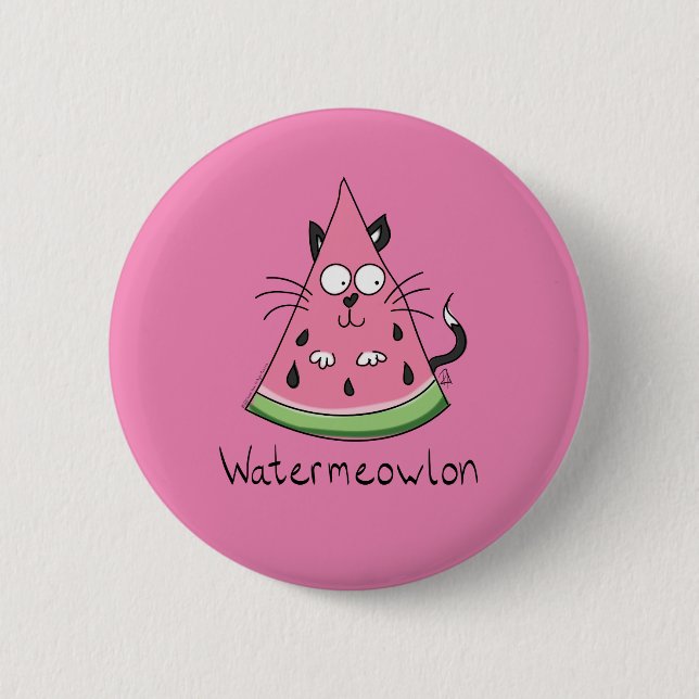 Macaron Rond 5 Cm Funny Chat Watermelon mignon Kids (Devant)