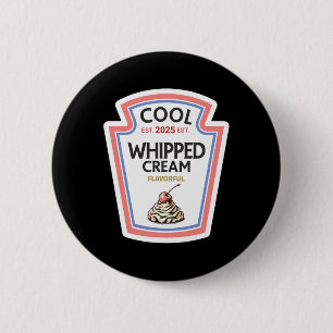 Macaron Rond 5 Cm Funny Chemise d'Halloween 2025 Cool cadeau Crème W