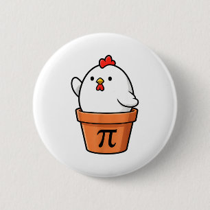 Macaron Rond 5 Cm Funny Chicken Pot Pie Joyeux Pi Day 3.14 Math Ense