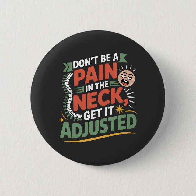 Macaron Rond 5 Cm Funny Chiropractic Spine Care Quote (Devant)