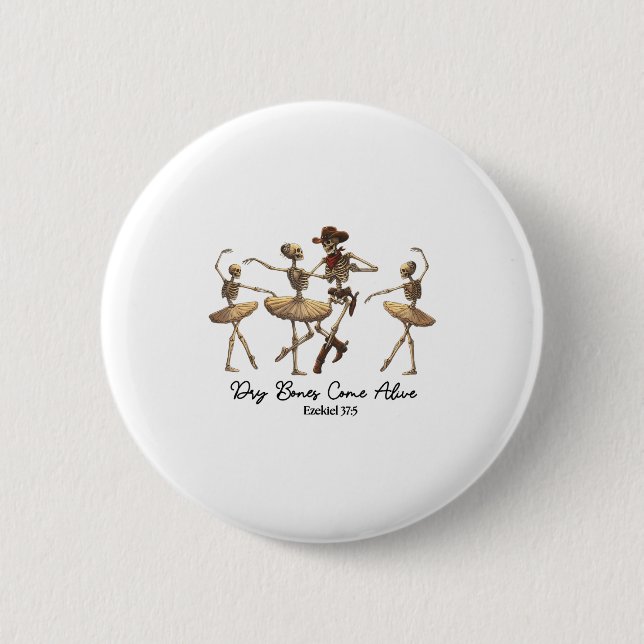 Macaron Rond 5 Cm Funny Christian Halloween Ballet Cowboy Skeleton P (Devant)