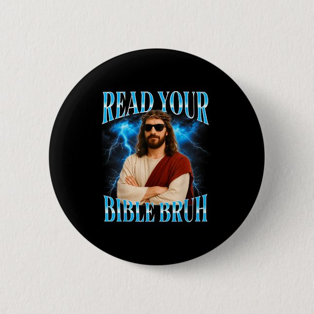 Macaron Rond 5 Cm Funny Christian Read Your Bible Bruh  (Devant)