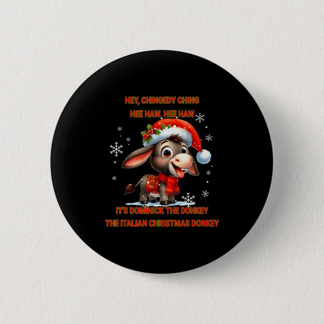 Macaron Rond 5 Cm Funny Christmas Italian Christmas Dominick The  (Devant)