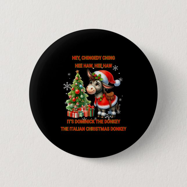 Macaron Rond 5 Cm Funny Christmas Italian Christmas Dominick The  (Devant)