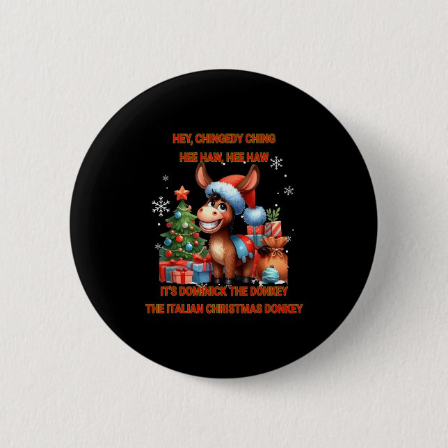 Macaron Rond 5 Cm Funny Christmas Italian Christmas Dominick The  (Devant)