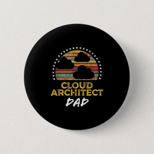 Macaron Rond 5 Cm Funny Cloud Architect Papa, Data Center Tech Citat