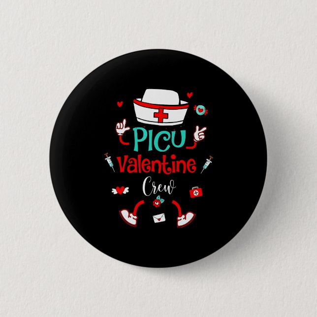 Macaron Rond 5 Cm Funny Cu Valentines Day Nurse Crew Family Group  (Devant)
